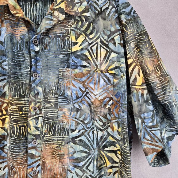 Johari West Natural Leisure Wear Short Sleeve Button Up, Men's, 2XL, Hawaiian - Picture 3 of 8